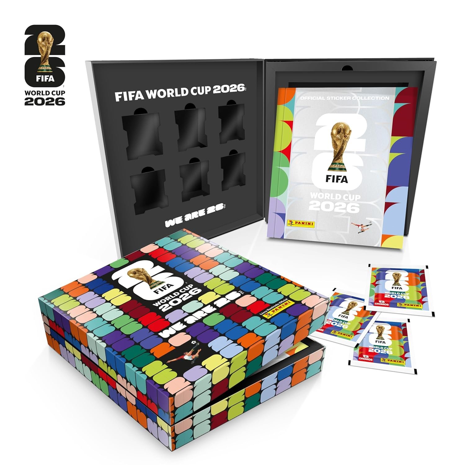 Box Super Premium Copa 2026 Capa Dura Prata + 50 Envelopes